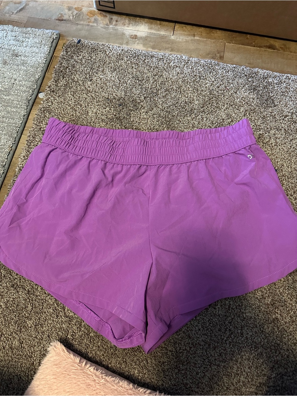 Women’s Purple Elastic Waist Athletic Shorts